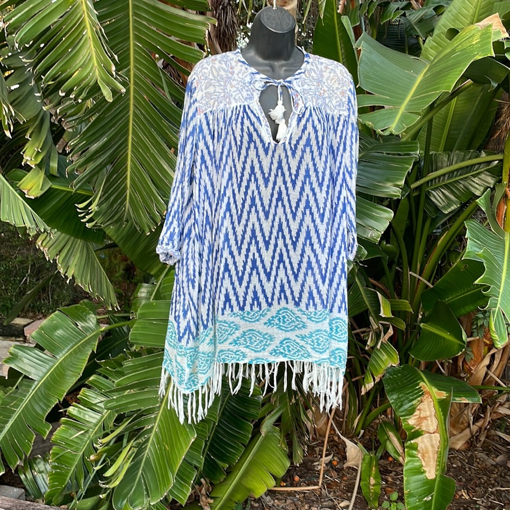 Roller, roller rabbit, ICCAT, cotton fringed, cover-up, or top